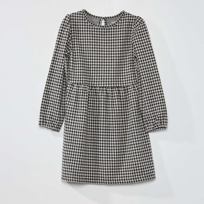 Robe en molleton vichy Noir