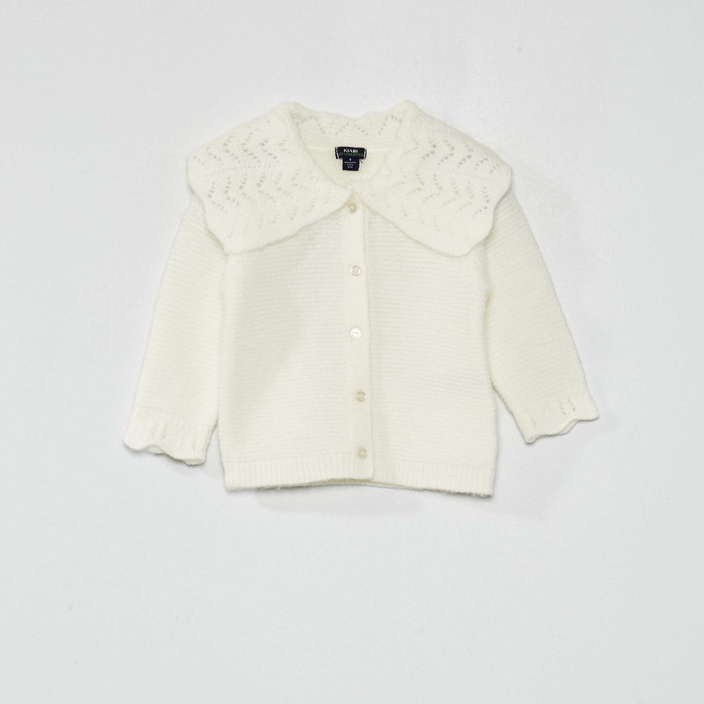 Gilet tricot avec large encolure blanc