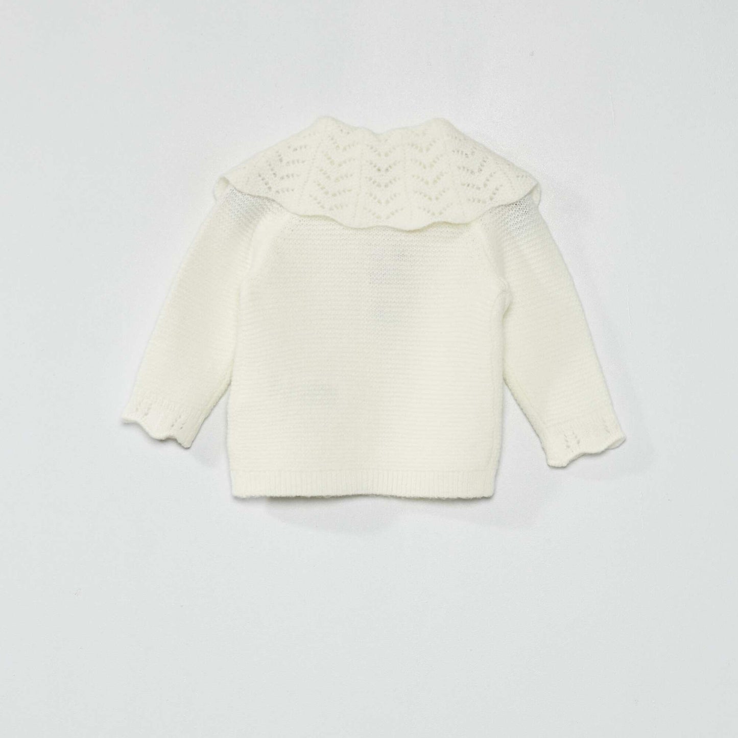 Gilet tricot avec large encolure blanc