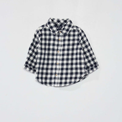 Chemise en flanelle carreaux Bleu