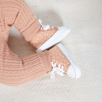 Baskets en toile imprim es fantaisie Orange ros