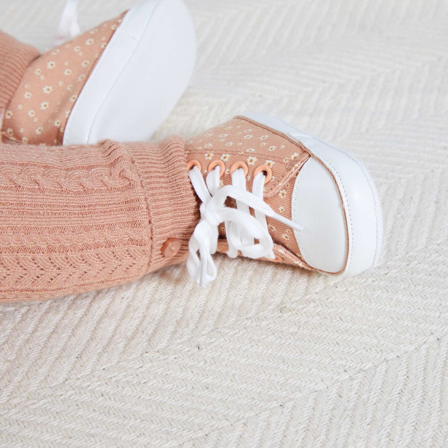 Baskets en toile imprim es fantaisie Orange ros