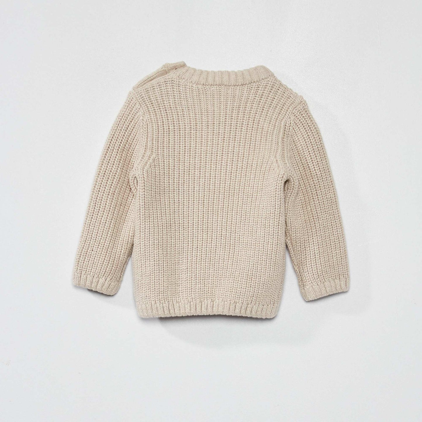 Pull en maille perl e Beige/blanc