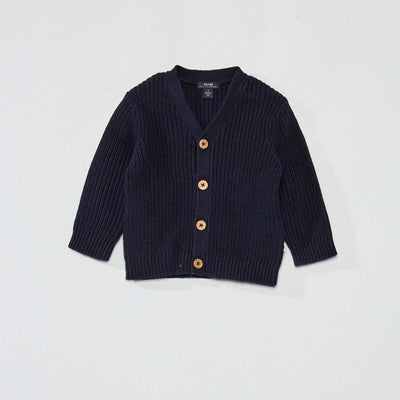Gilet en maille perl e bleu marine