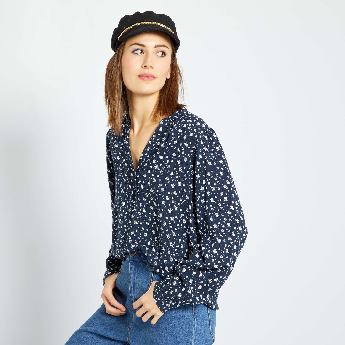 Blouse fluide Bleu