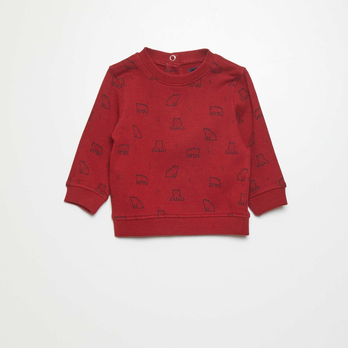 Sweat en molleton fin Rouge bordeaux