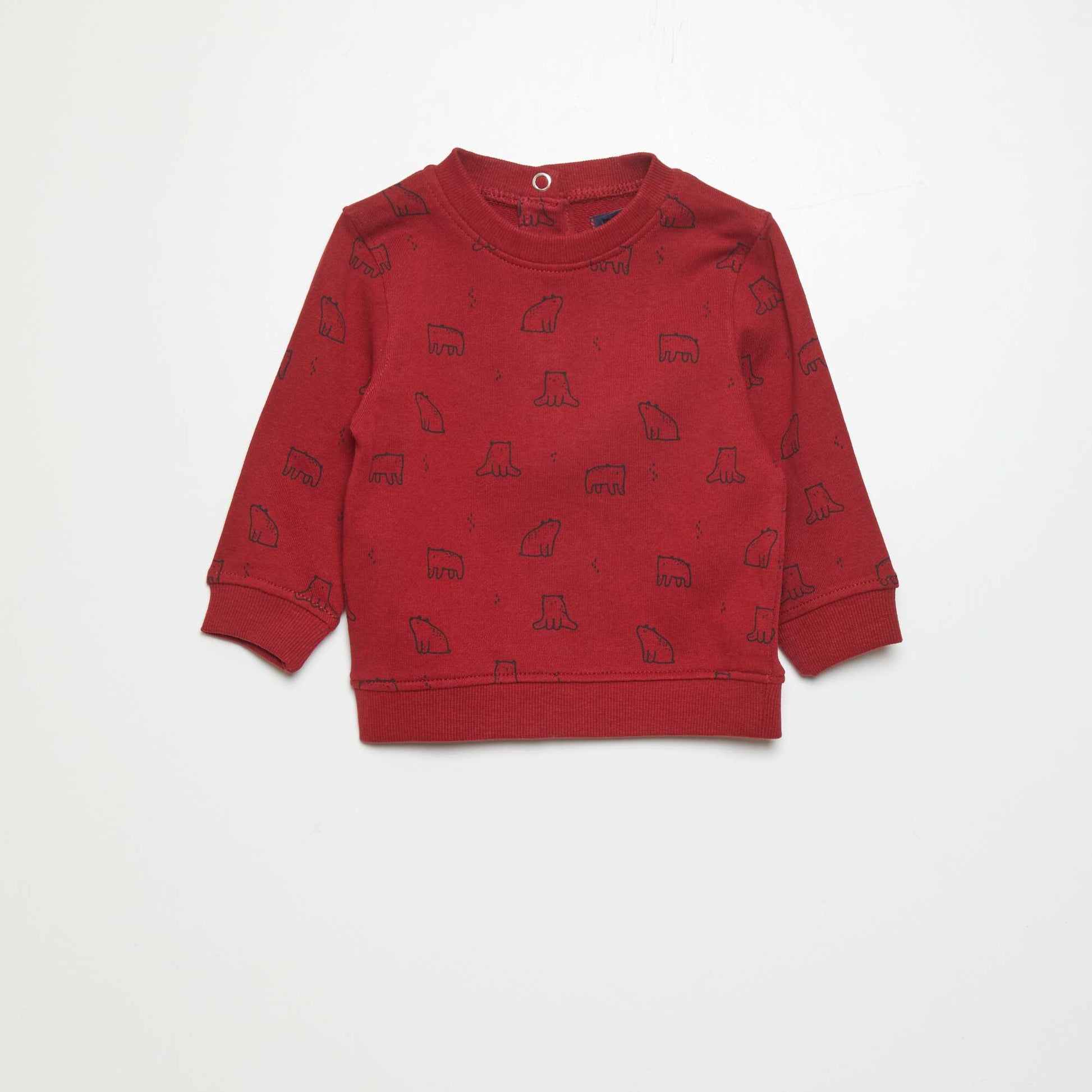 Sweat en molleton fin Rouge bordeaux