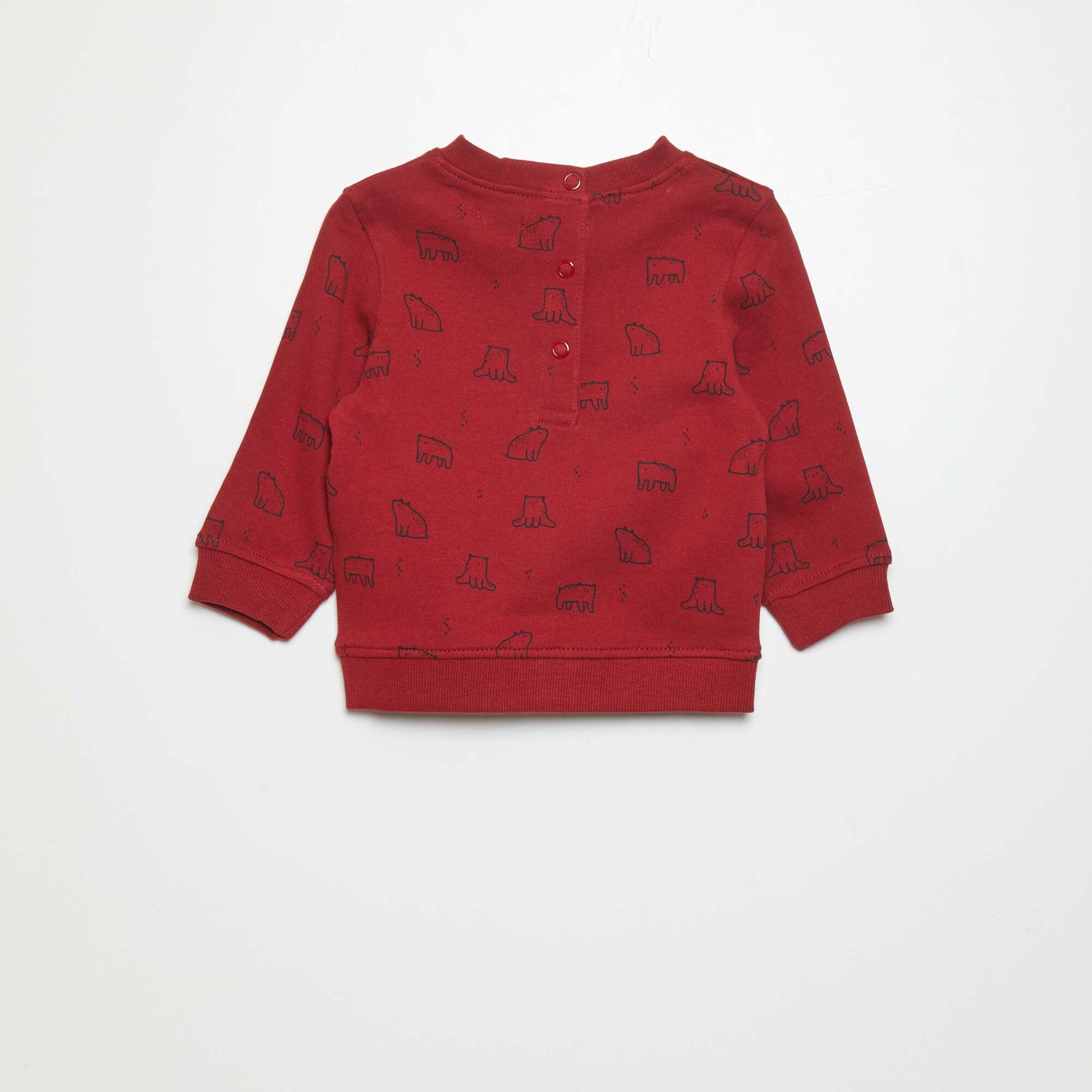 Sweat en molleton fin Rouge bordeaux