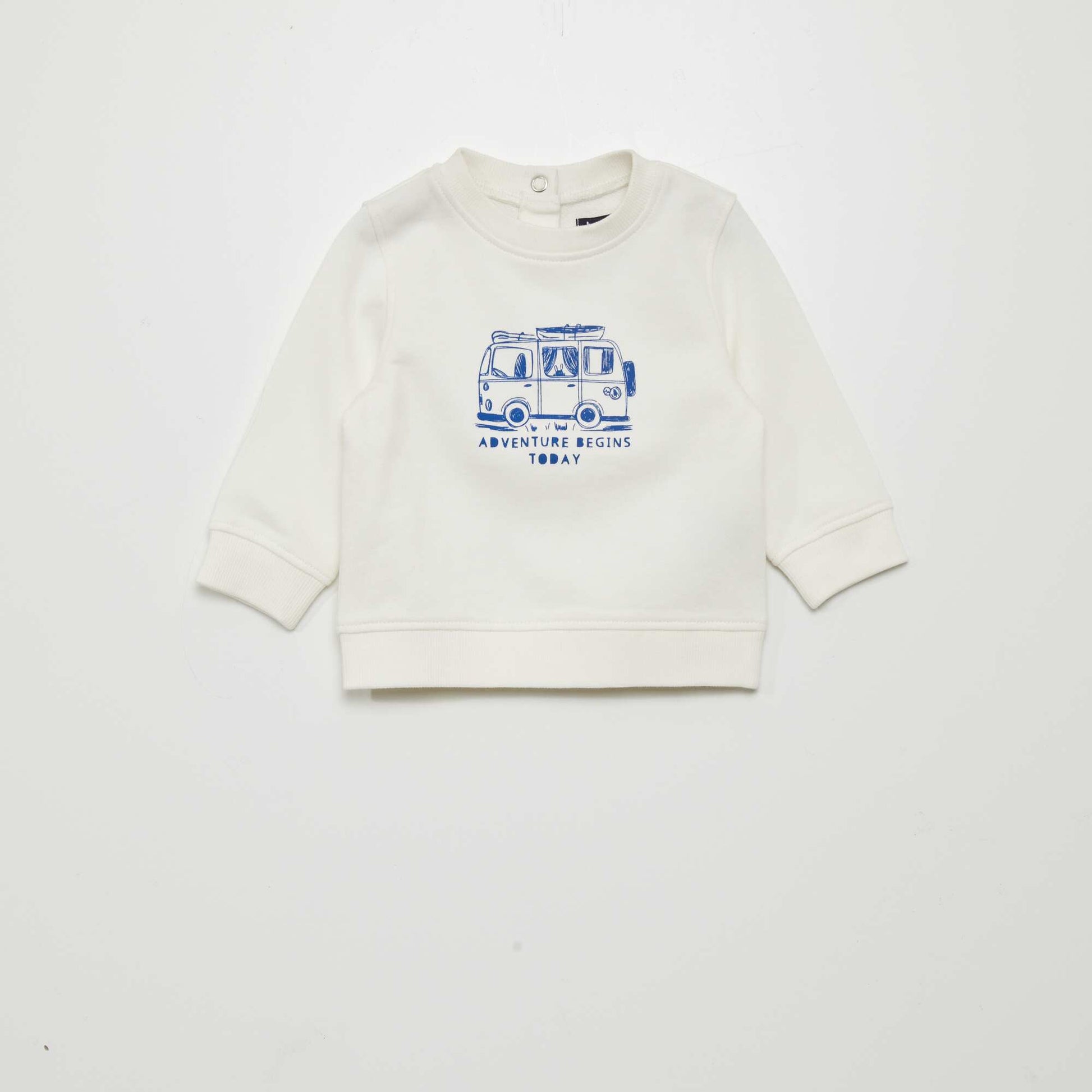 Sweat en molleton fin Blanc