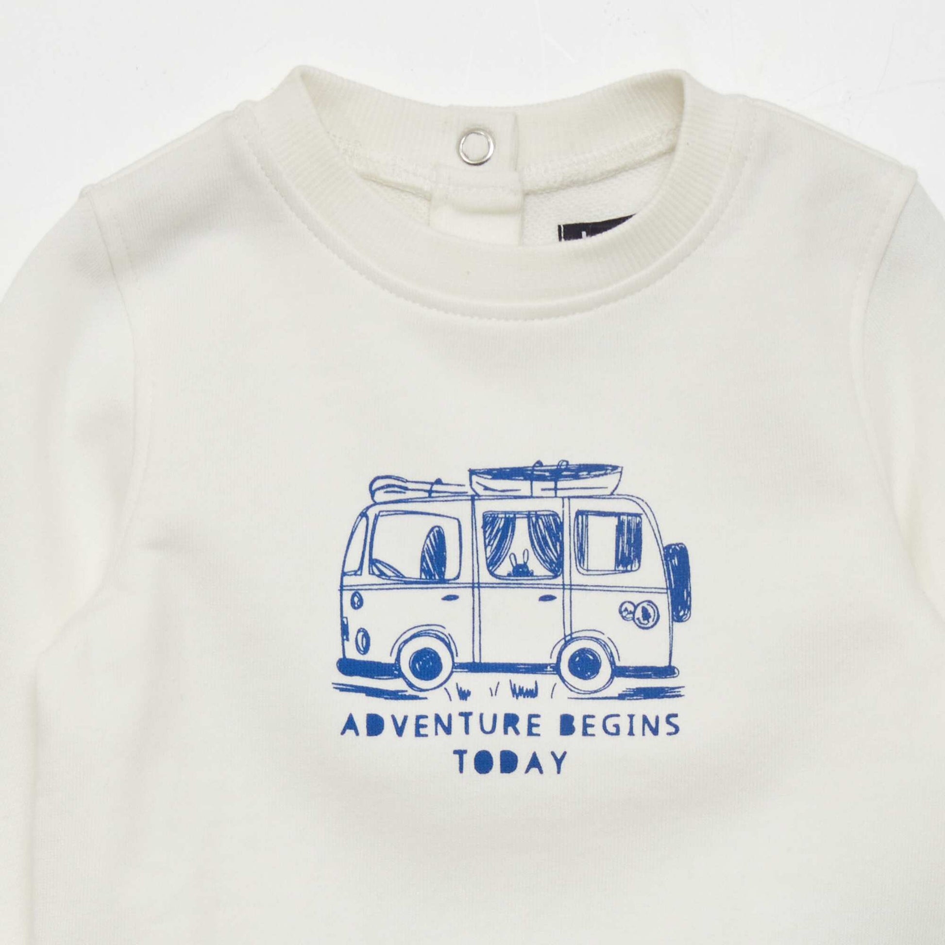 Sweat en molleton fin Blanc