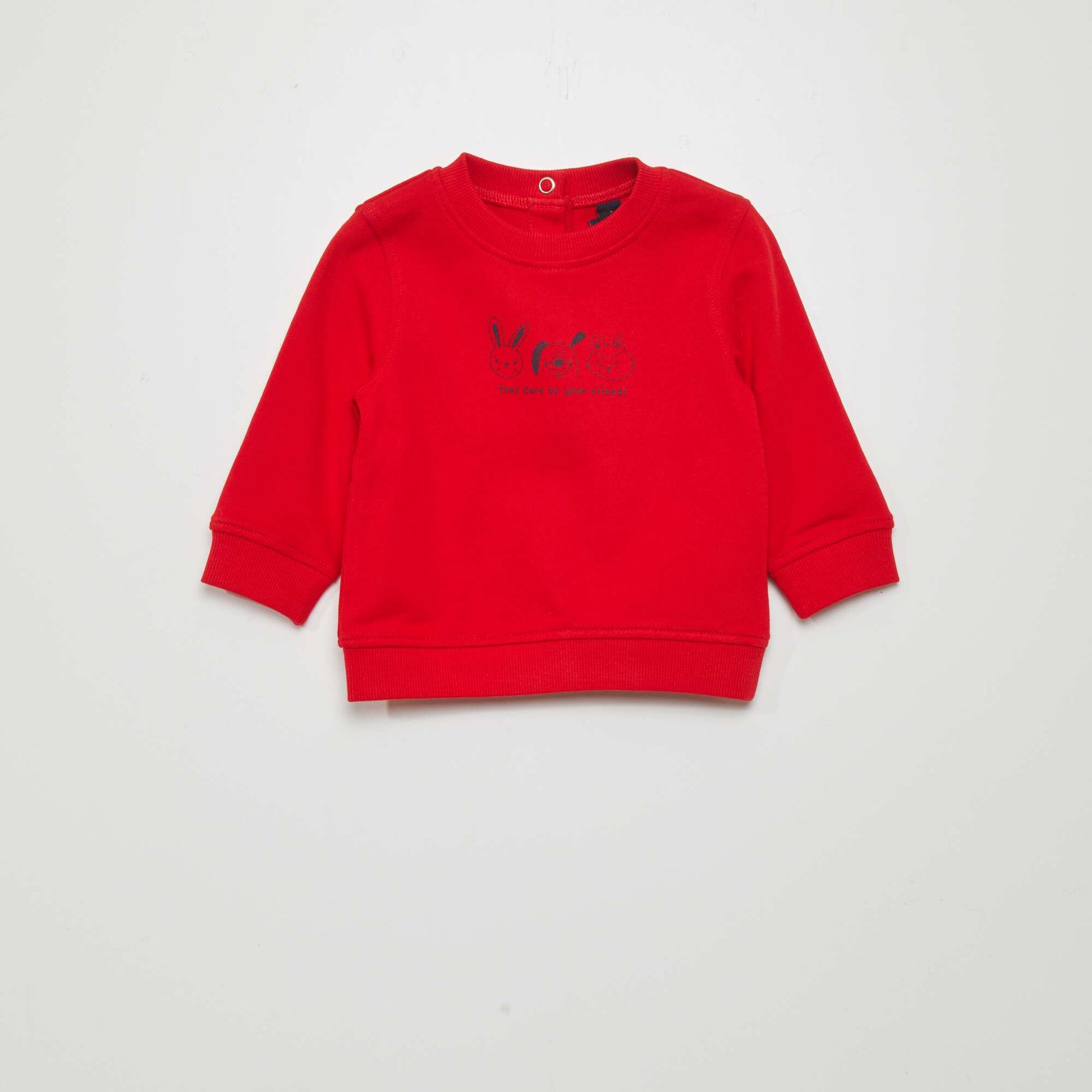 Sweat en molleton fin Rouge