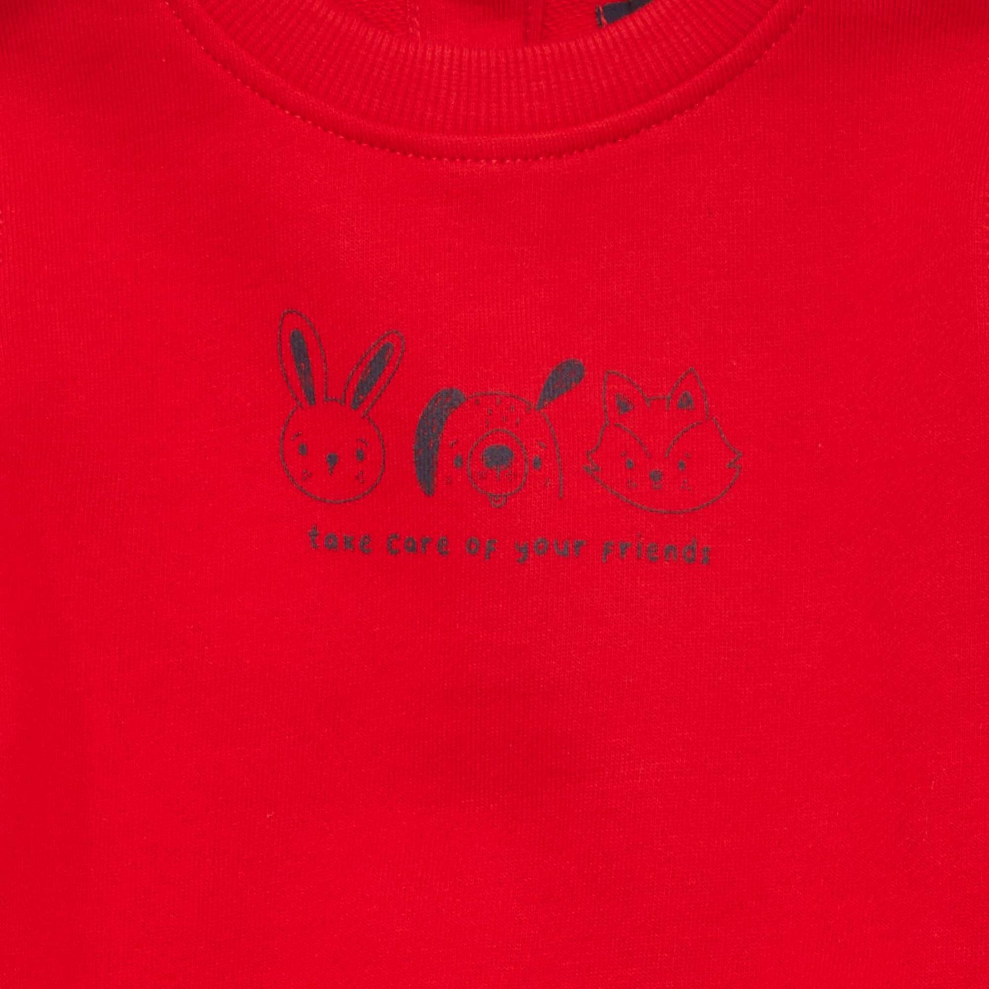 Sweat en molleton fin Rouge