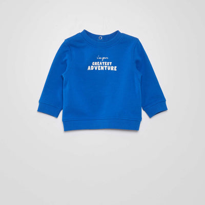 Sweat en molleton fin Bleu électrique