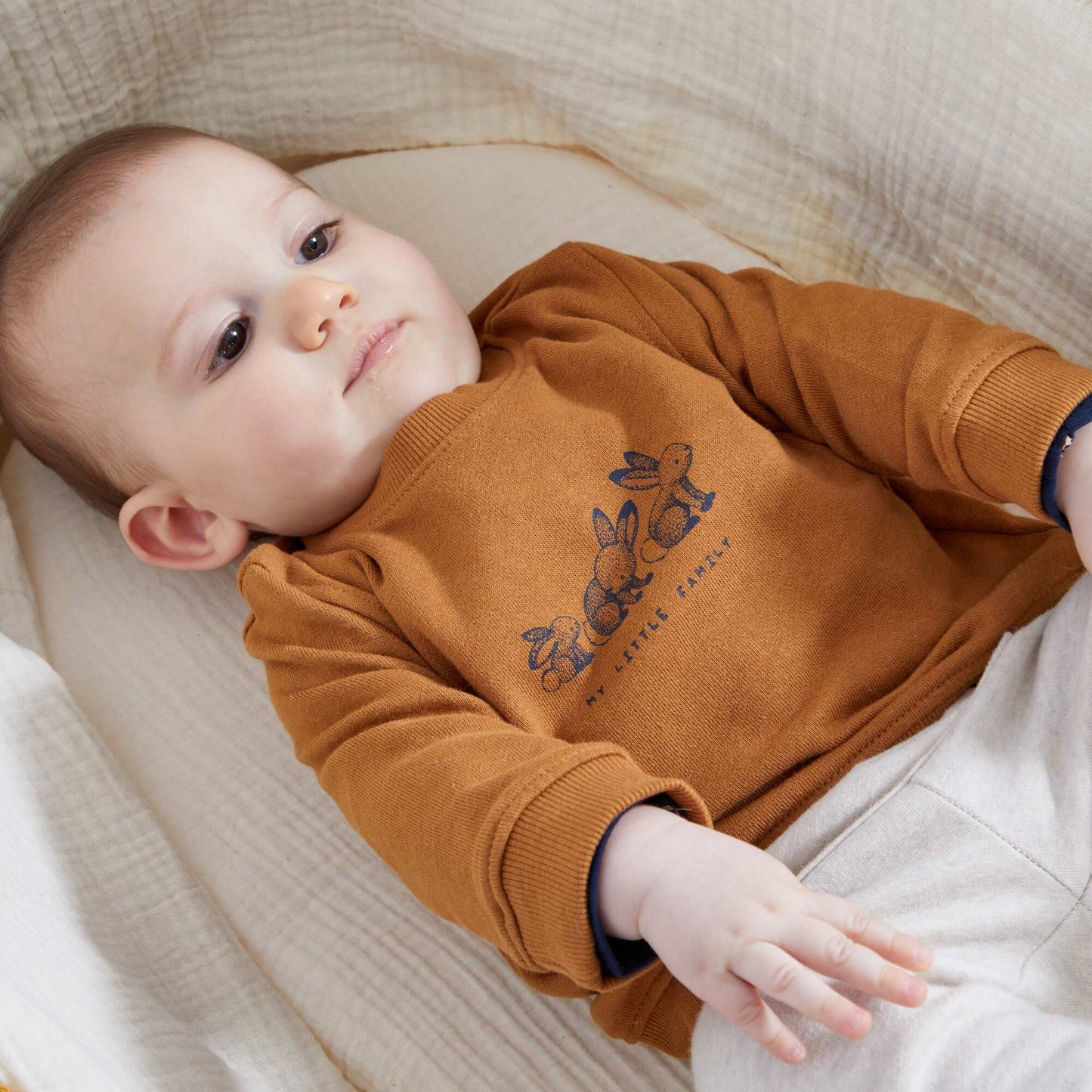 Sweat en molleton fin Marron
