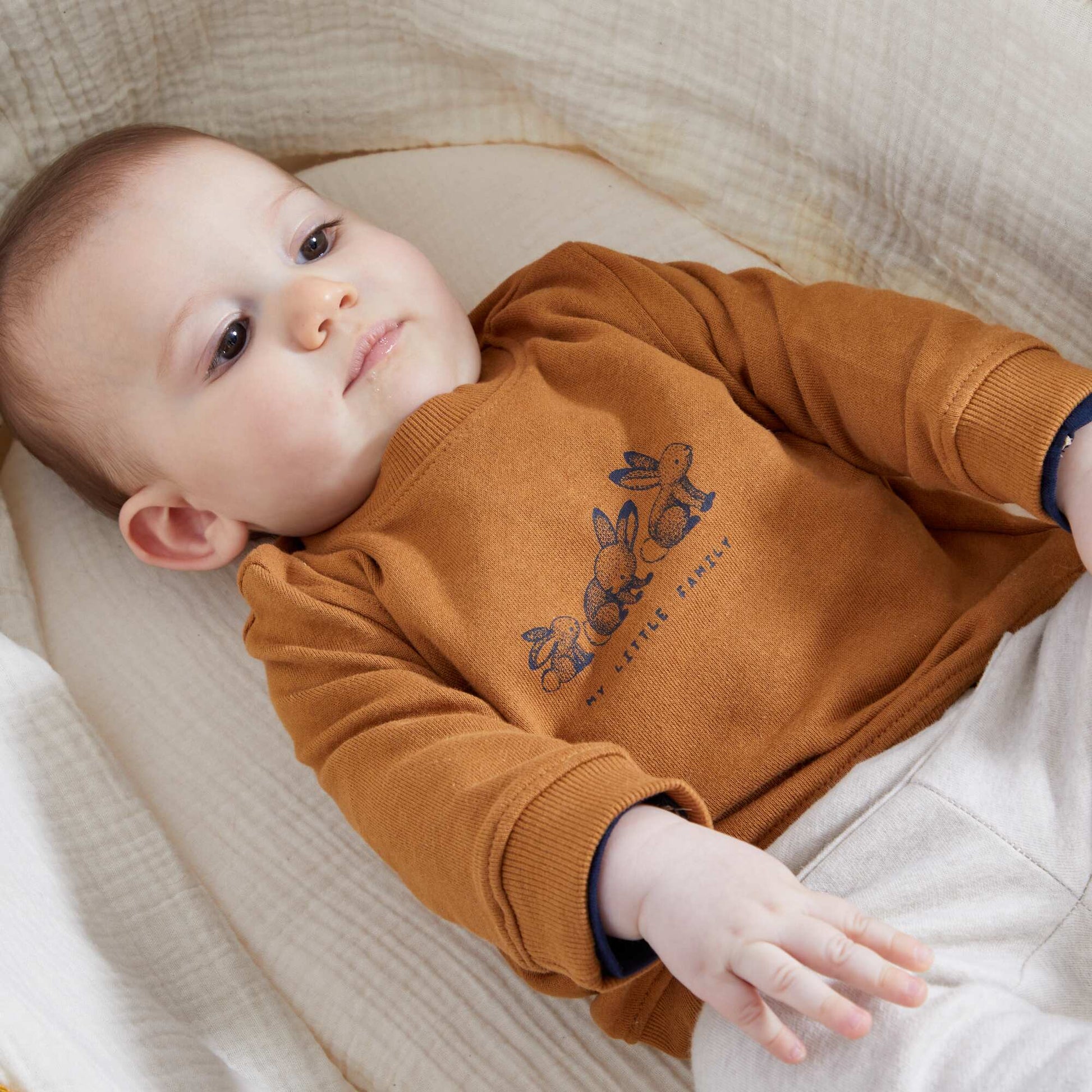 Sweat en molleton fin Marron