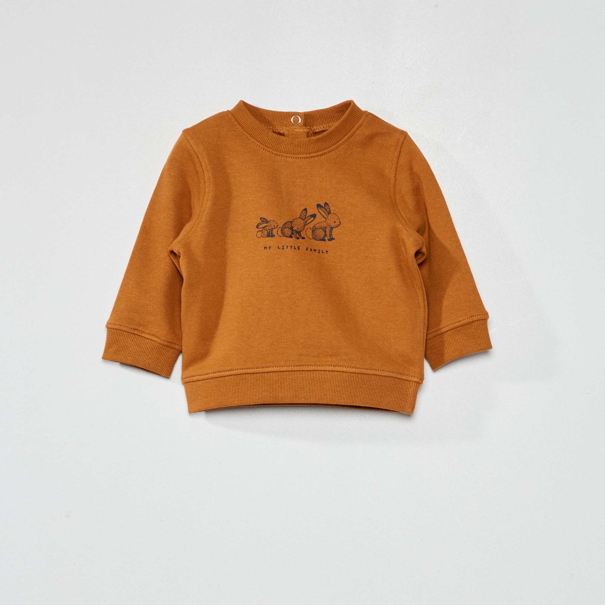Sweat en molleton fin Marron