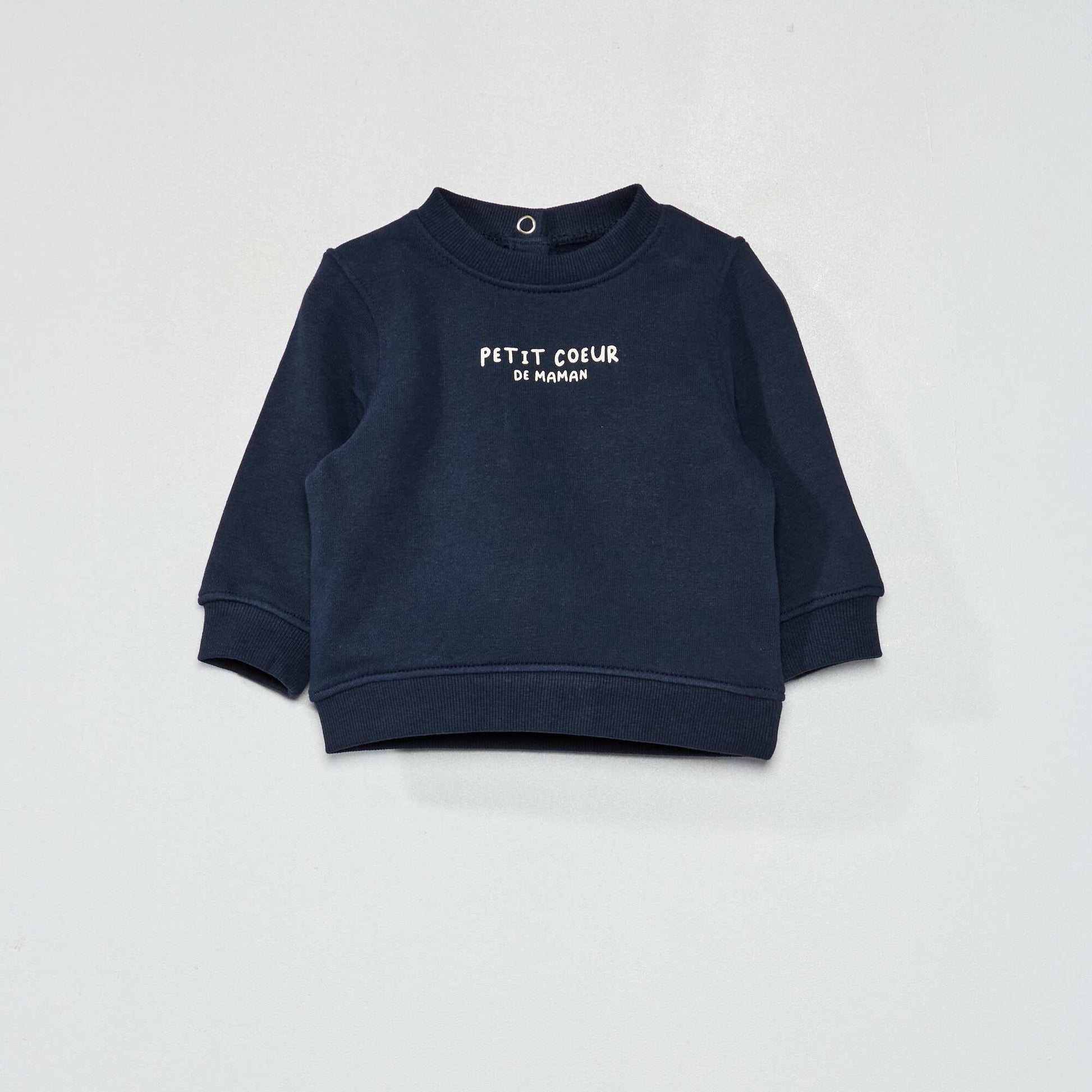 Sweat en molleton fin Bleu marine