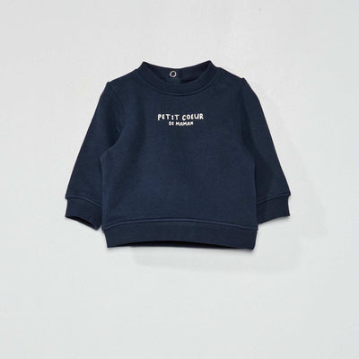 Sweat en molleton fin Bleu marine