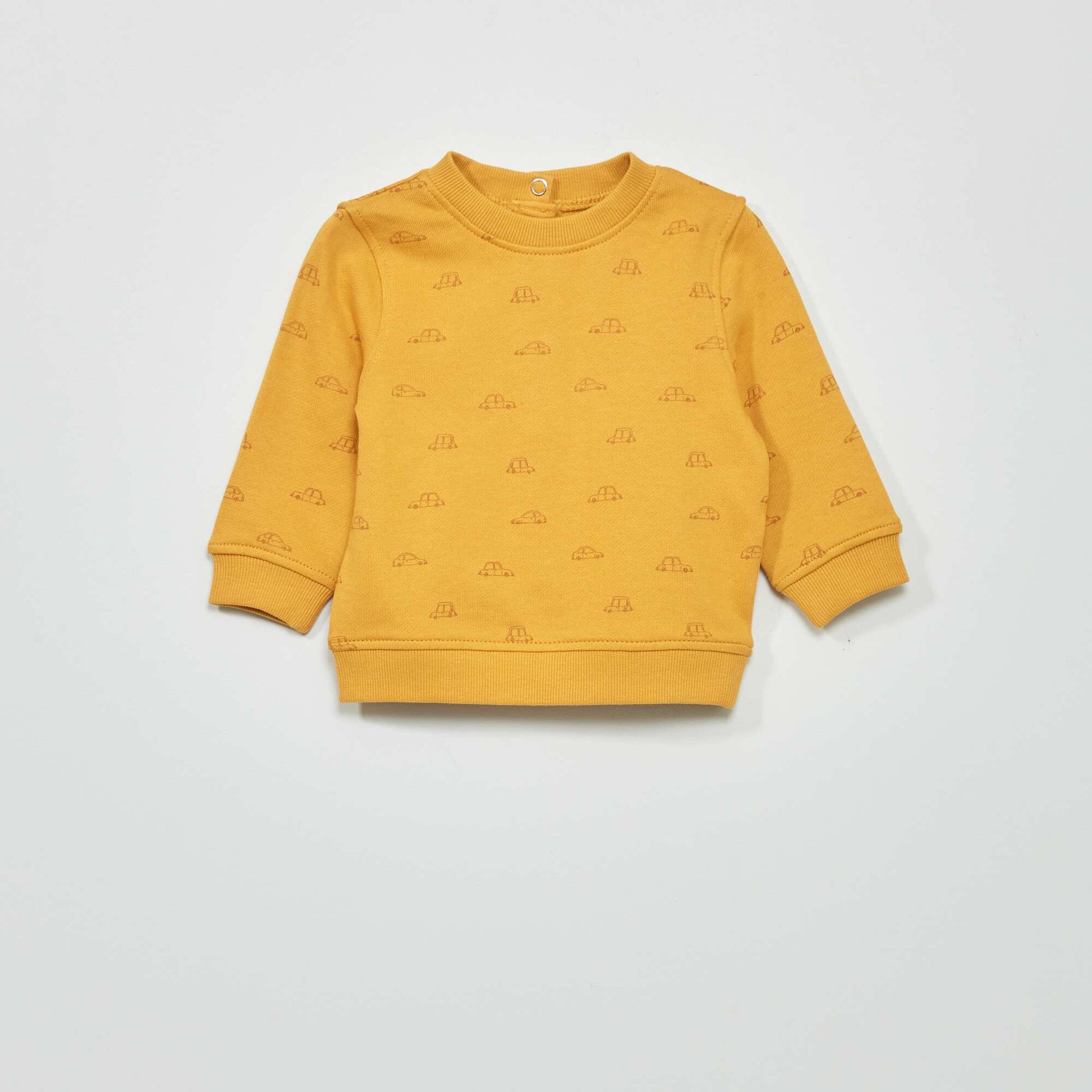 Sweat en molleton fin Jaune moutarde