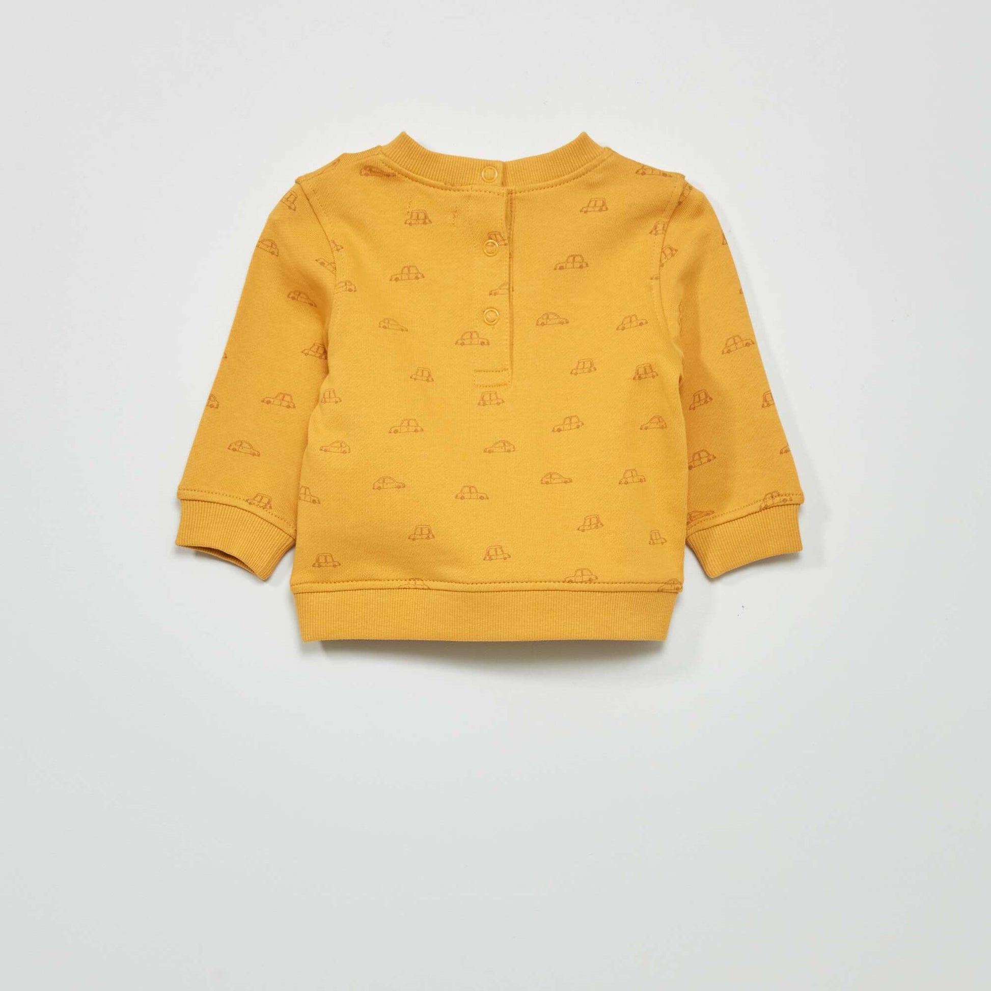 Sweat en molleton fin Jaune moutarde