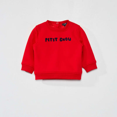 Sweat chin imprim fantaisie Rouge