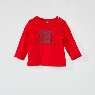 T-shirt manches longues imprim Rouge
