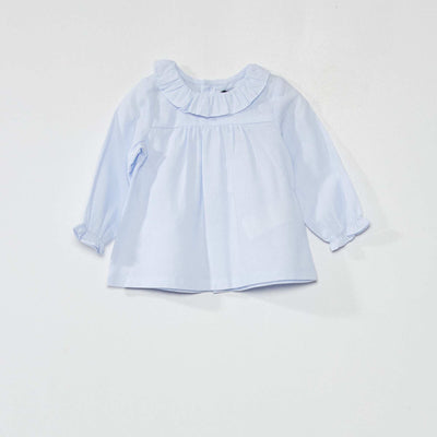 Blouse en voile de coton Bleu