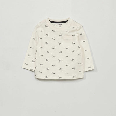 T-shirt en jersey avec imprim Blanc