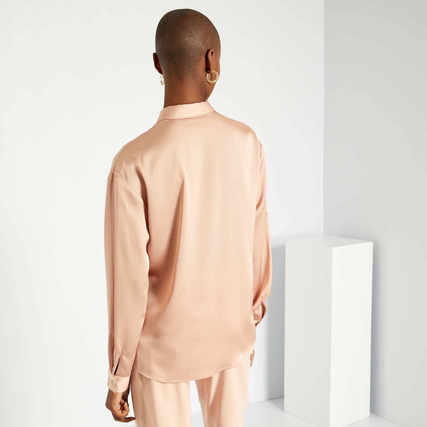 Chemise longue satin e Rose