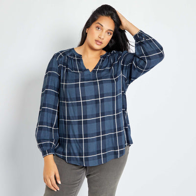 Blouse motif Bleu