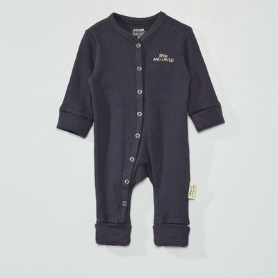 Pyjama dors-bien avec revers chevilles et poignets Gris fonc