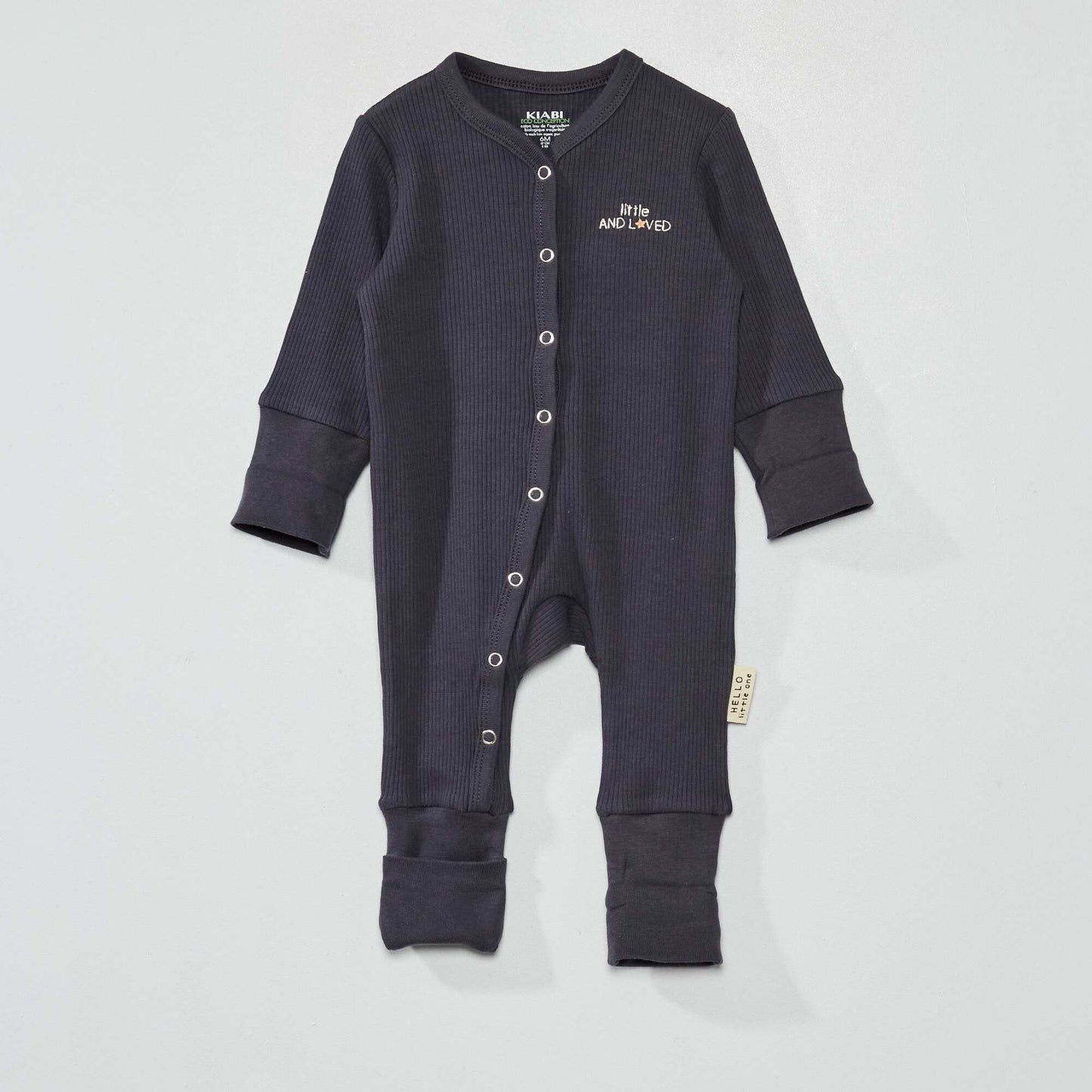 Pyjama dors-bien avec revers chevilles et poignets Gris fonc