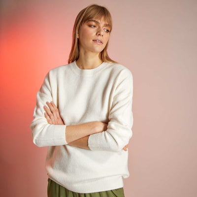 Pull en maille tricot Blanc