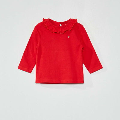 Tee-shirt avec collerette Rouge