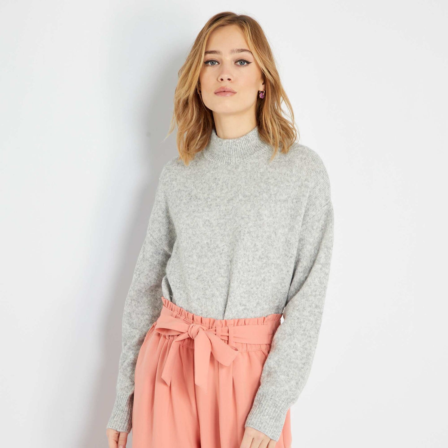 Pull maille tricot Gris clair