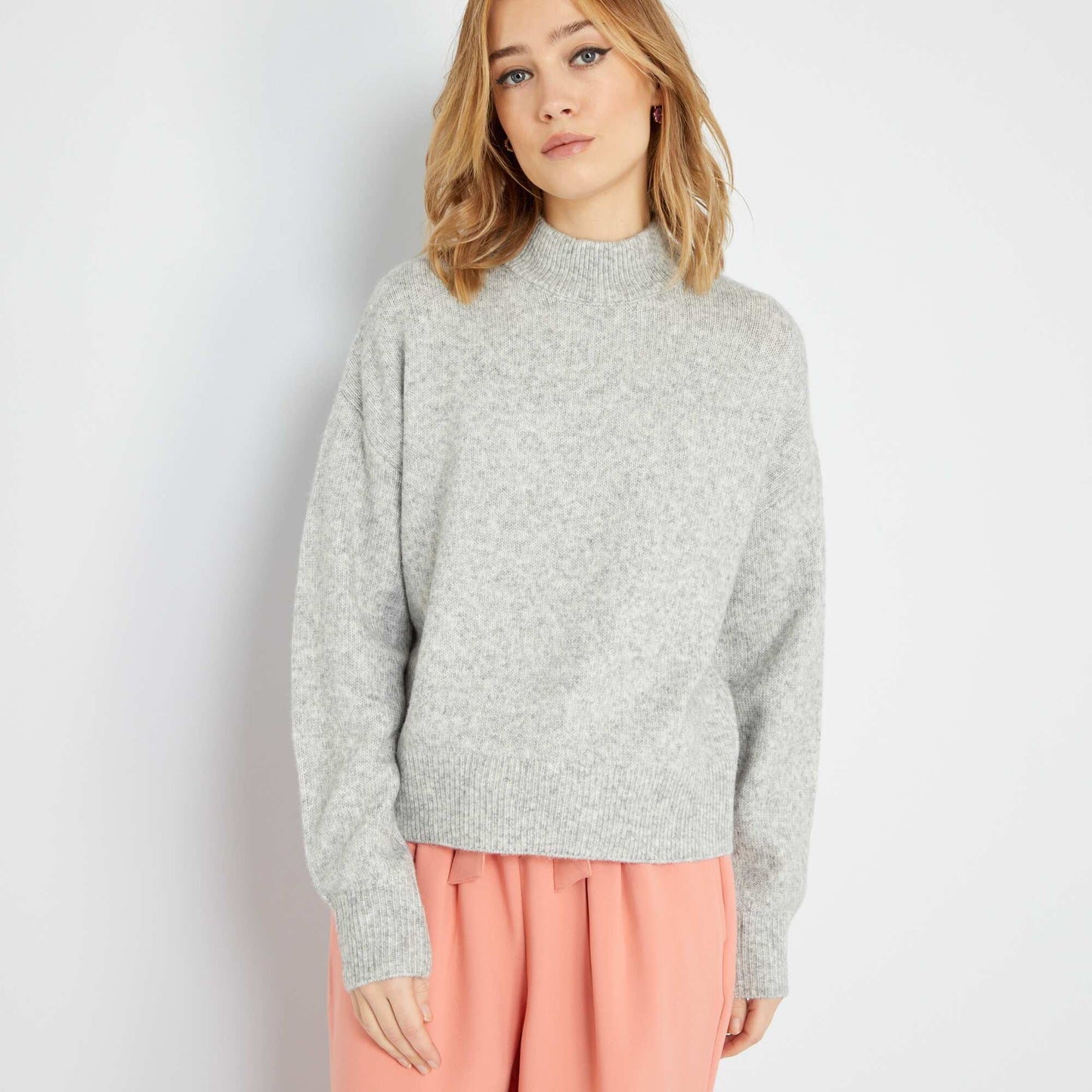 Pull maille tricot Gris clair