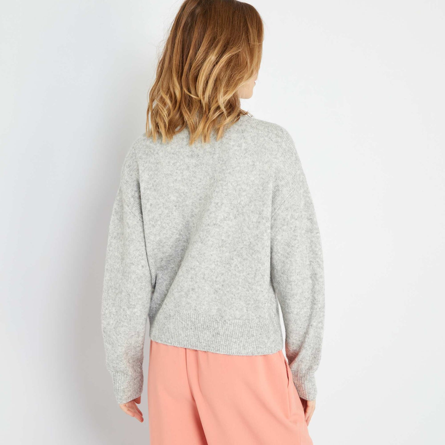 Pull maille tricot Gris clair