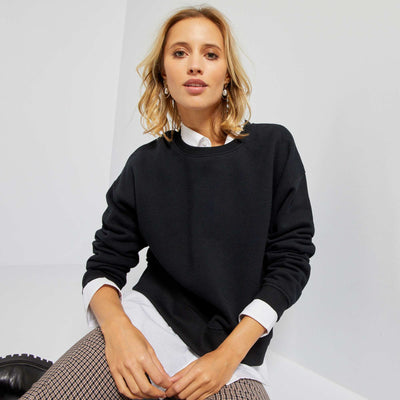 Sweat en molleton uni NOIR