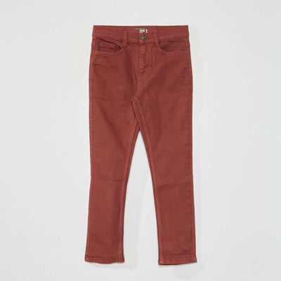 Jean slim 5 poches Rouge