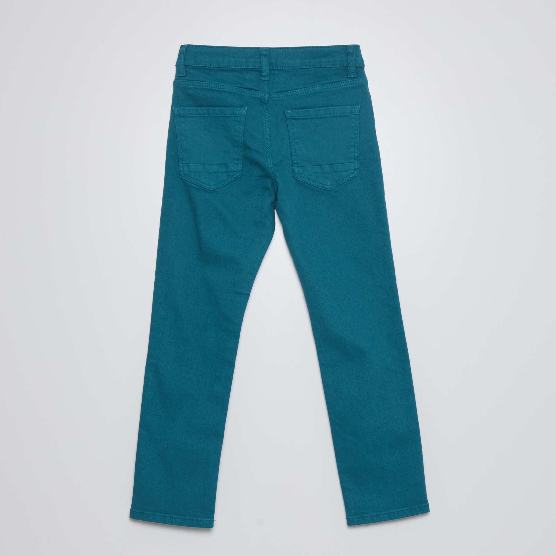 Jean slim 5 poches bleu canard