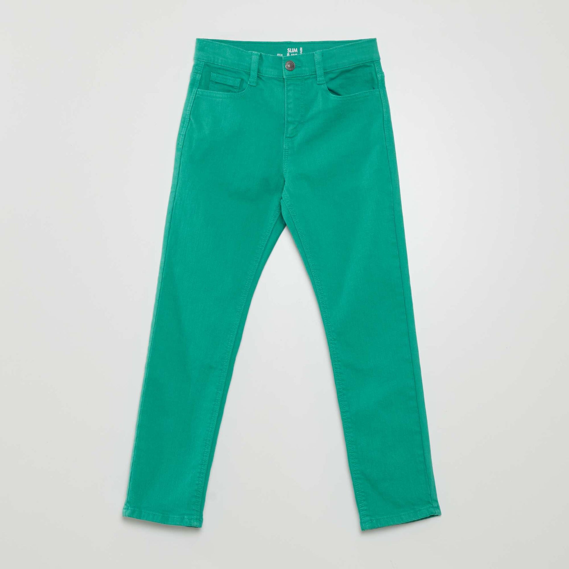 Jean slim 5 poches Vert