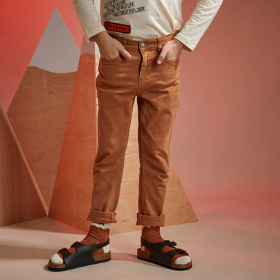 Jean slim 5 poches Marron