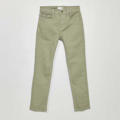 Jean slim 5 poches Gris vert