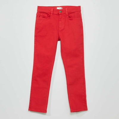 Jean slim 5 poches Rouge