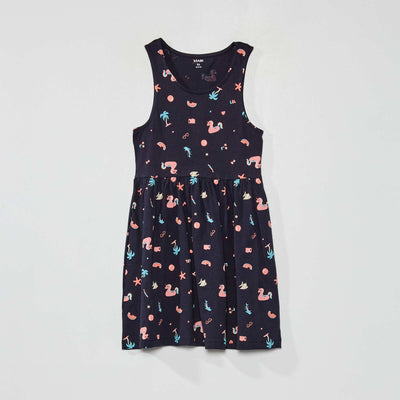 Robe sans manches motifs Bleu 'plage'