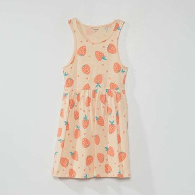Robe sans manches motifs Rose