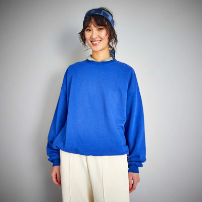 Sweat oversize en molleton uni bleu oc an