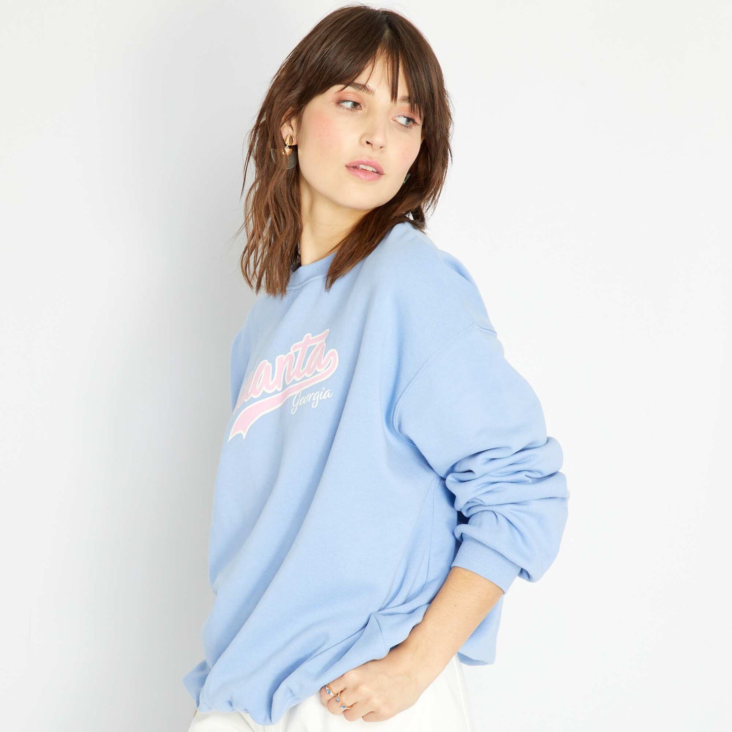 Sweat oversize en molleton Bleu