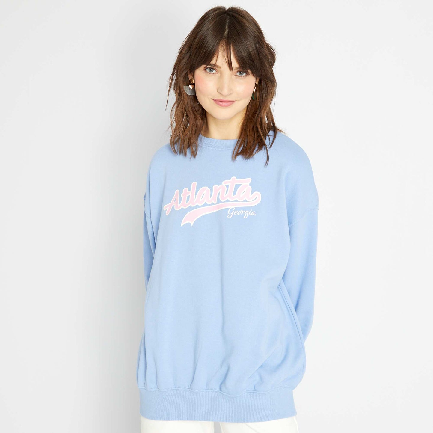 Sweat oversize en molleton Bleu