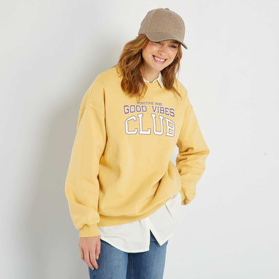 Sweat oversize en molleton Jaune